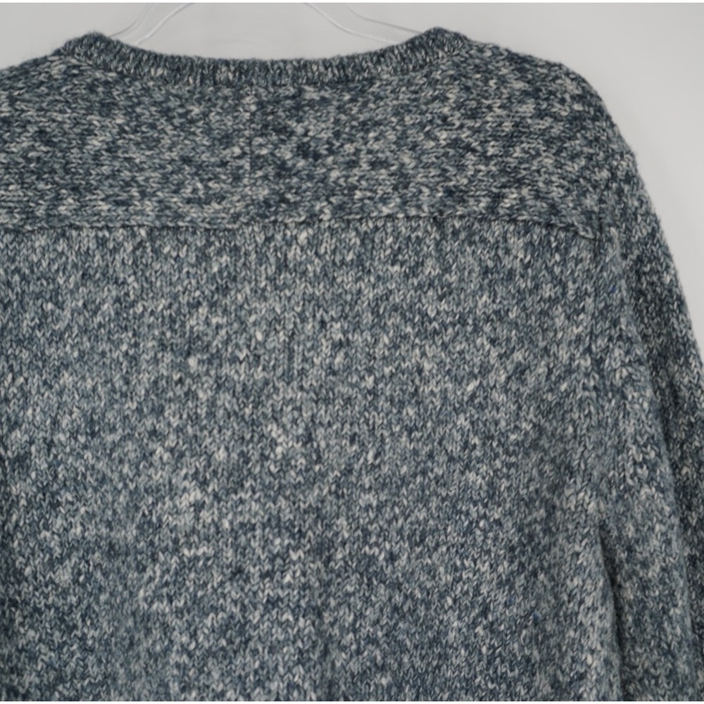 J. Jill Blue Marled Knit Asymmetrical Zip Front Sweater Jacket Womens Medium - Picture 10 of 11